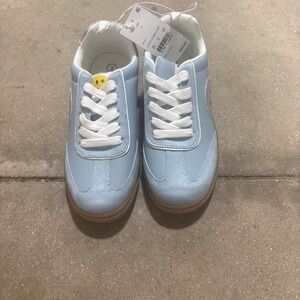 Joe Boxer Kids Light Blue Glitter Smiley Face Sneakers Gum Sole Size 2 C09951A1B